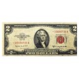 1953 $2 Bank Note - Red Seal Star Note