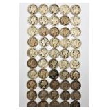 1916-1929 Mixed Mercury Dimes - Early Dates (50)