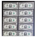 1976 $2 Bank Note - Green Seal (10)