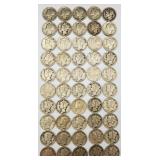 1930-1945 Mixed Mercury Dimes (50)