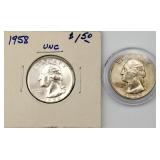 1958-P Washington Quarters (2) UNC