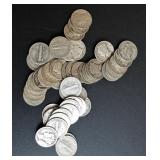 1930-1945 Mixed Mercury Dimes (50)