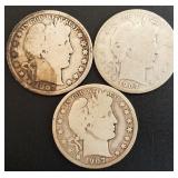 1907-D,-S Barber Half-Dollars (3)