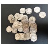 1930-1945 Mixed Mercury Dimes (50)