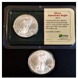 2008, 2010 American Silver Eagle (2 Coins) UNC