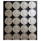 1948-1963 Mixed Franklin Half Dollars (20)
