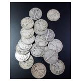 1917-1947 Mixed Walking Liberty Half Dollars (20)