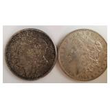 1921-D Morgan Dollars, 90% Silver (2) AU50
