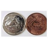 Durango & Silverton RR Nickel & Copper Coins (2)