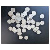 1946-1964 Mixed Roosevelt Dimes, 90% Silver (50)