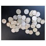 1946-1964 Mixed Roosevelt Dimes, 90% Silver (50)