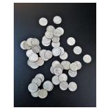 1946-1964 Mixed Roosevelt Dimes, 90% Silver (50)