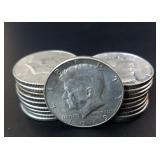 1968, 1969 Kennedy Half Dollars 40% Silver (19)