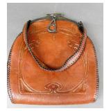 Antique Reedcraft Purse Art Nouveau Tooled Leather