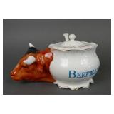 Antique Dresden Pottery Beef Malt Serving Dish