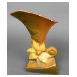 Vintage Roseville Clematis Cornucopia Vase