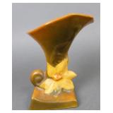 Vintage Roseville Clematis Cornucopia Vase