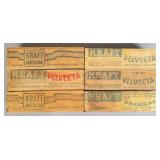 Vintage Kraft Velveeta Wooden Cheese Boxes (6)