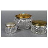 Antique Glass Dresser Jars (3)