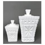 White Milk Glass Apothecary Jars