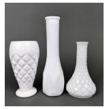 White Milk Glass Vases