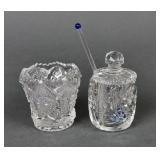 Cut Glass Salt Cellar & Toothpick Holder