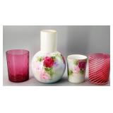 Ceramic Floral "Tumble Up Set" Plus Two Tumblers