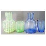 Fenton Green "Tumble Up Set" & Cobalt Ribbed Set