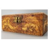 Vintage Pyrography Fleming Art Co. Wooden Box