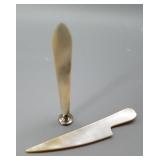 Vintage Mother of Pearl Monogram Wax Seal & Knife