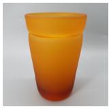 Vintage Frosted Orange Pilgrim Handcraft Glass
