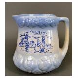 Salt Glaze Dutch Boy and Girl Pitcher