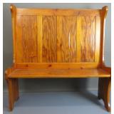 Vintage County Style Pine Settle Bench