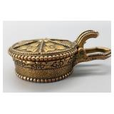 Vtg. Decorative Brass Spring Hinged Pocket Ashtray