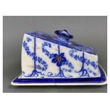 Cobalt Blue & White Covered Cheese Dish