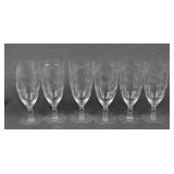 Stemmed Ice Tea Glasses with Etched Wheat Pattern