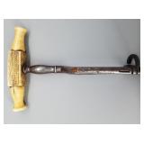 Antique 1770s Bone Handled Tooth Key, Dental Tool