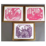 Vintage Chinese Folk  Art Paper Cut, Framed (3)