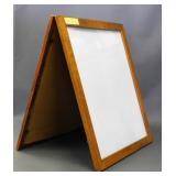 Vintage Wood Frame w/ Glass Advertisement Sign