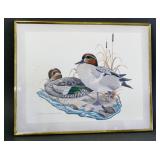 Framed Richard A. Montanbault "Wing Teals" Print