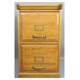 Oak Two Drawer File Cabinet