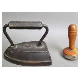 Vtg. Sad Iron #6 P & H MFG. CO & Sock Darner (2)