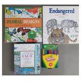 Calming Coloring Books & Twistable Crayons (4)