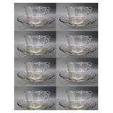 Vintage Clear Glass Cups and Saucers