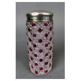 American Brilliant Glass Cranberry Sugar Shaker