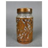 Vintage Nestle Jar w/Copper Overlay