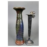 Art Pottery Vase, Silverplated Snoopy Vase