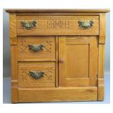 Antique Eastlake Style Oak Washstand