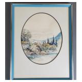 Vintage Signed Framed Watercolor Painting
