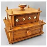 Antique Victorian Sewing Wood Box
